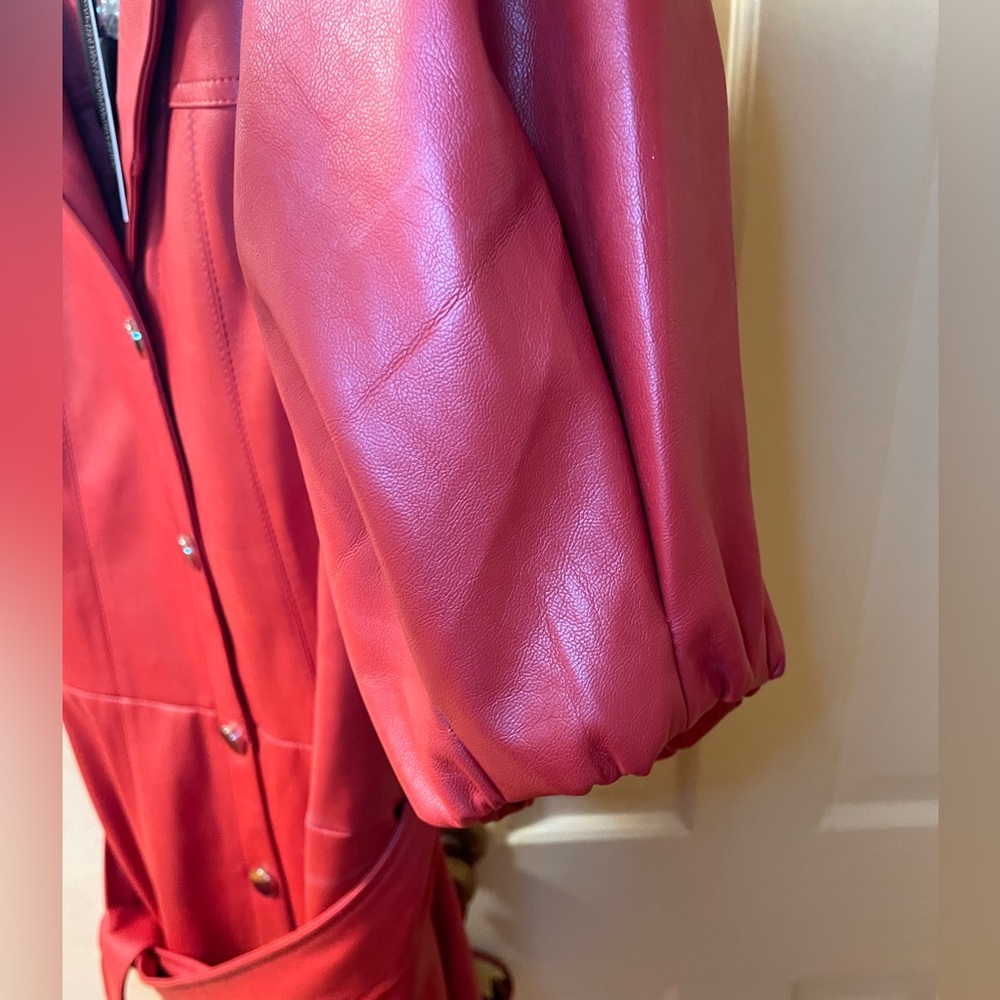 🆕♥️Fate Red Fax Leather Fabric Midi Dress♥️ - Picture 3 of 7